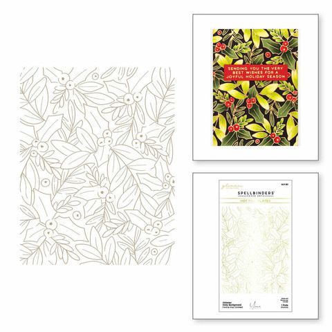 Spellbinders Glimmer Hot Foil -kuviolevy Glimmer Holly Background