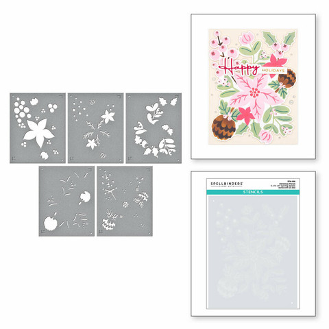 Spellbinders Christmas Florals -sapluuna