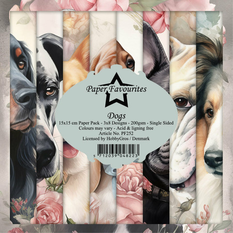 Paper Favourites Dogs -paperipakkaus, 15 x 15 cm