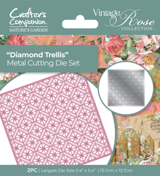 Crafter's Companion Vintage Rose stanssi Diamond Trellis