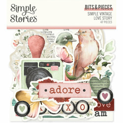 Simple Stories Simple Vintage Love Story, Bits & Pieces, leikekuvat