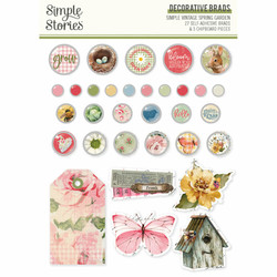 Simple Stories Simple Vintage Spring Garden Decorative Brads -koristeet