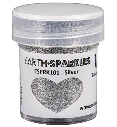Wow! Earth Sparkles Glitter - jauhe sävy Silver, biohajoava