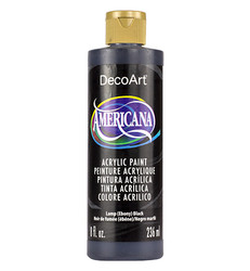 DecoArt Americana Acrylics -maali, sävy Lamp (Ebony) Black, 236 ml