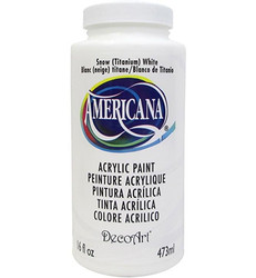 DecoArt Americana Acrylics -maali, sävy Snow (Titanium) White, 473 ml
