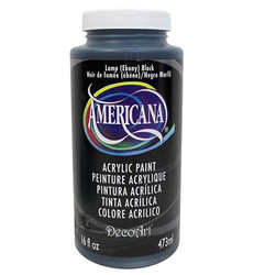 DecoArt Americana Acrylics -maali, sävy Lamp (Ebony) Black, 473 ml