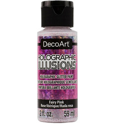 DecoArt Holographic Illusions -glittermaali, sävy Fairy Pink