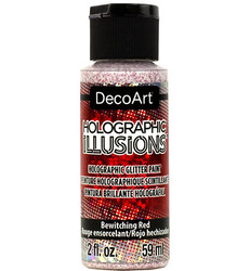 DecoArt Holographic Illusions -glittermaali, sävy Bewitching Red