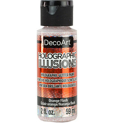 DecoArt Holographic Illusions -glittermaali, sävy Orange Flash