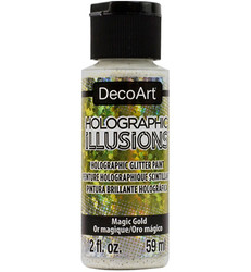 DecoArt Holographic Illusions -glittermaali, sävy Magic Gold