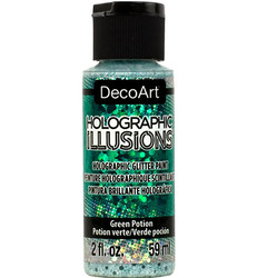 DecoArt Holographic Illusions -glittermaali, sävy Green Potion