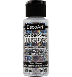 DecoArt Holographic Illusions -glittermaali, sävy Silver Illusion