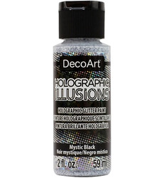 DecoArt Holographic Illusions -glittermaali, sävy Mystic Black