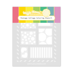 Waffle Flower sapluuna Postage Collage Coloring