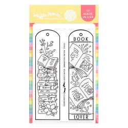 Waffle Flower leimasin Round Bookmark, Book Lover