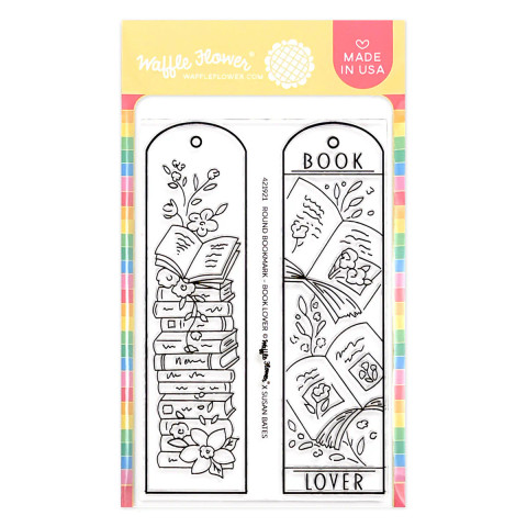 Waffle Flower leimasin Round Bookmark, Book Lover