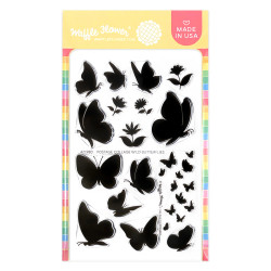 Waffle Flower leimasin Postage Collage Wild Butterflies