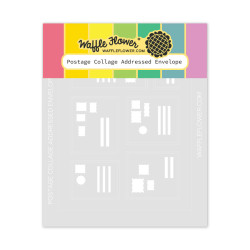 Waffle Flower sapluuna Postage Collage Addressed Envelope