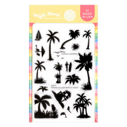 Waffle Flower leimasin Postage Collage Tropical Sunset