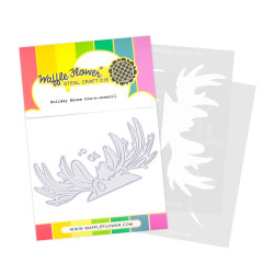 Waffle Flower stanssi ja sapluuna Holiday Moose Die-n-stencil
