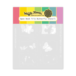 Waffle Flower sapluuna Open Book Trio Butterfly
