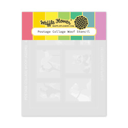 Waffle Flower sapluuna Postage Collage Woof