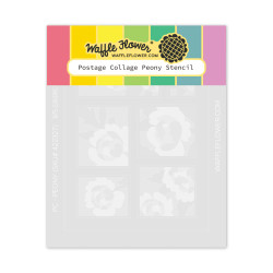 Waffle Flower sapluuna Postage Collage Peony