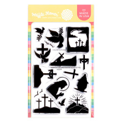Waffle Flower leimasin Postage Collage Easter Silhouettes
