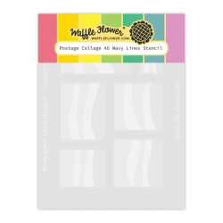 Waffle Flower sapluuna Postage Collage A6 Wavy Lines