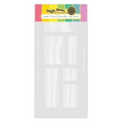Waffle Flower sapluuna Postage Collage Slimline Wavy Lines