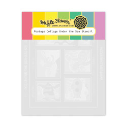 Waffle Flower sapluuna Postage Collage Under the Sea