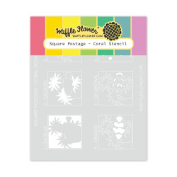 Waffle Flower sapluuna Square Postage Coral 
