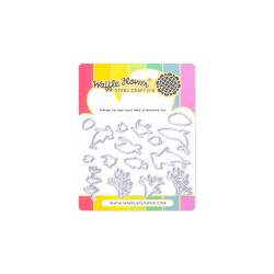 Waffle Flower stanssi Postage Collage Coral Reef Silhouettes