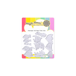 Waffle Flower stanssi Postage Collage Fish