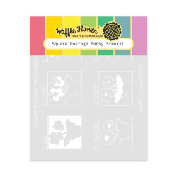 Waffle Flower sapluuna Square Postage Pansy