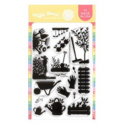 Waffle Flower leimasin Postage Collage Garden Silhouettes