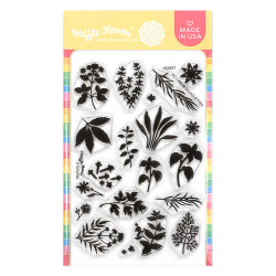Waffle Flower leimasin Postage Collage Herb Silhouettes