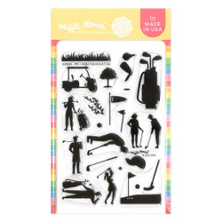 Waffle Flower leimasimet Postage Collage Golf Silhouettes