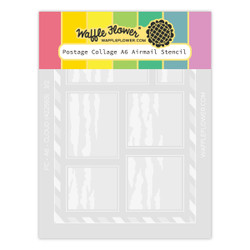 Waffle Flower sapluuna Postage Collage A6 Airmail