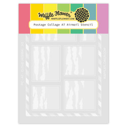 Waffle Flower sapluuna Postage Collage A7 Airmail