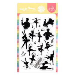 Waffle Flower leimasimet Postage Collage Ballerina Silhouettes
