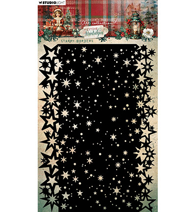 Studio Light Jenine's Mindful Art, Festive Nostalgia -sapluuna Starry Borders