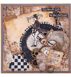 Studio Light Grunge Collection -sapluuna, Clocks & Grid