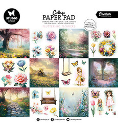 Studio Light Collage Paper -paperipakkaus Fluttering Flowers, 8