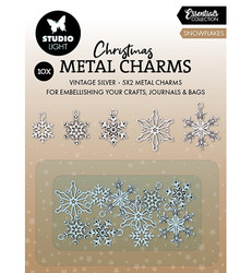 Studio Light -metallikoristeet Snowflakes, Vintage Silver