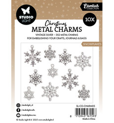 Studio Light -metallikoristeet Snowflakes, Vintage Silver
