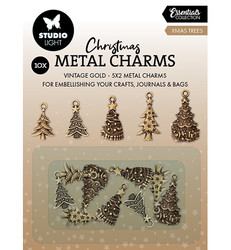 Studio Light -metallikoristeet Xmas Trees, Vintage Gold