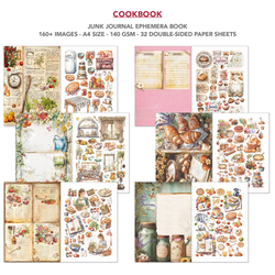 Ciao Bella Junk Journal Ephemera -kirjanen, Cookbook, A4
