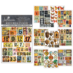 Ciao Bella Mixed Media Stickers tarra-arkit, Grungy Tags