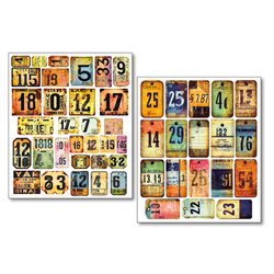 Ciao Bella Mixed Media Stickers tarra-arkit, Grungy Tags